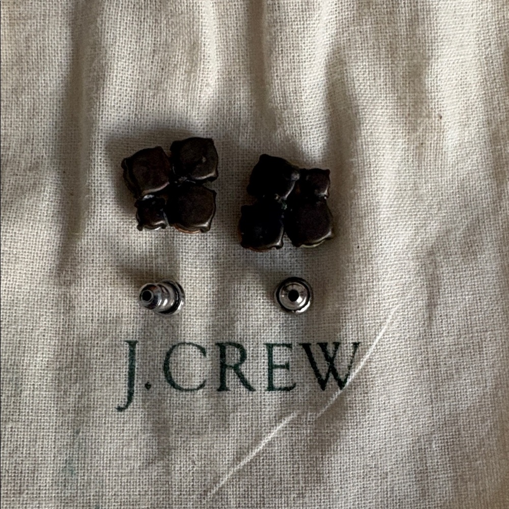 NWOT J. Crew Multi-Color Gemstones and Pearl Cluster Stud Earrings - Picture 4 of 5